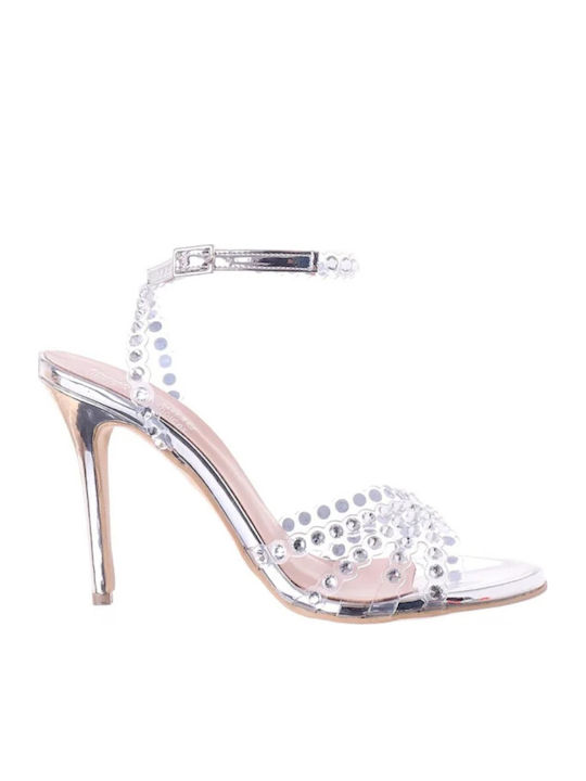 Dominique Shoes Leather Silver Sandals