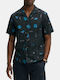 Short Sleeve Cotton Shirt in Regular Fit Floral Orange