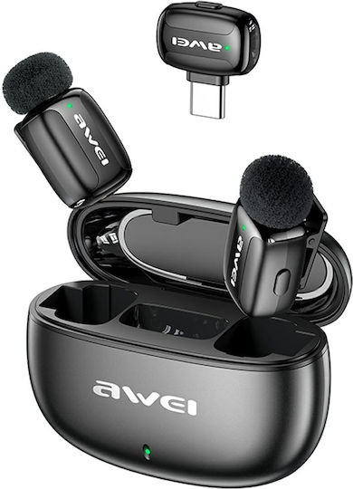 Awei MK5 Duo Ai-Voice Set Drahtloses Mikrofon Pult für Mobiltelefon