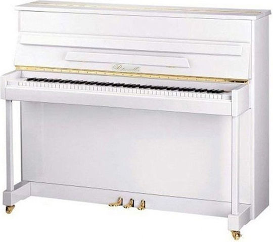 Ritmuller Klassisches Aufrecht Klavier UP121RB mit 88 Gewichteten Tasten Weiß