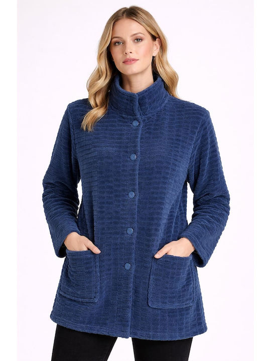 Nina Club Winter Women's Robe Navy Blue