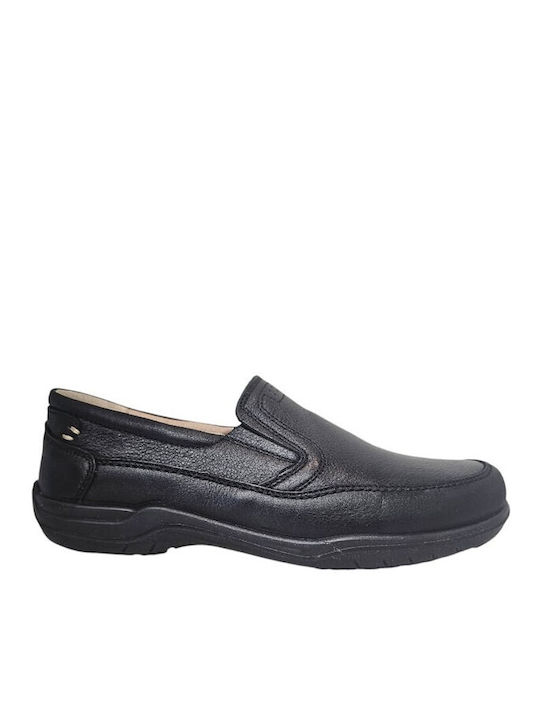 Leather Men's Casual Black Shoes 19500-NA-BLACK