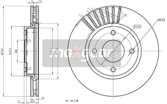 Disc De Frână Nissan Partea Din Față Cube Tiida 1.6-1.8 1.5 Dci 07 Adn143133