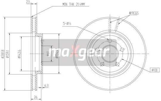 Vorderseite Bremsscheibe Chrysler Sebring Stratus 2.0-2.7 95-07 4695186