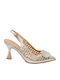 Leder Pumps mit Mittelhohem Absatz in Silber