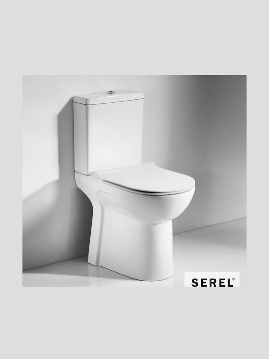 Serel Senior Тоалетна Стояща на Пода с Казанче с Капак Soft Close Бяла