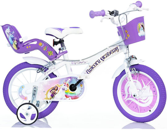 Dino Bikes Unicorn Academy 14" Kids' Bicycle BMX Purple