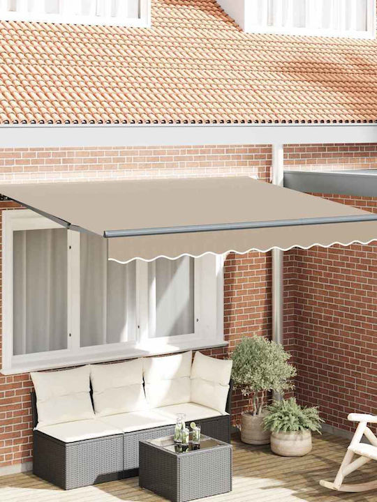 vidaXL Terrace Tent with LEDs Beige 3.5x2m
