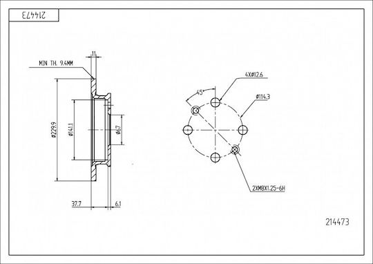 Vorderseite Bremsen Scheibe Atos 1.0i 12v 98 51712-02000