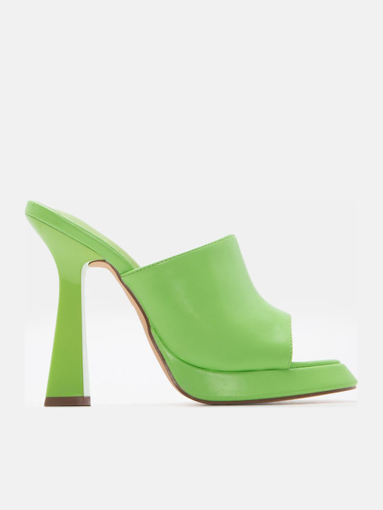 Luigi Flat Mules In Green Colour