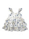 Kinderkleid Ärmellos Blumen Weiß G183