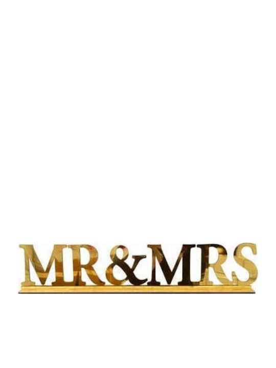 Σταντ Επιγραφη Plexiglass Mr & Mrs 56x11.5cm Χρυση