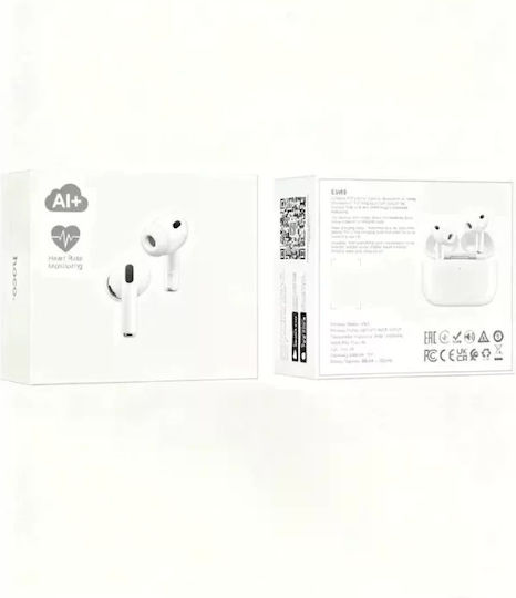 Hoco EW98 In-ear Casti Bluetooth Handsfree cu Husă de Încărcare Albe