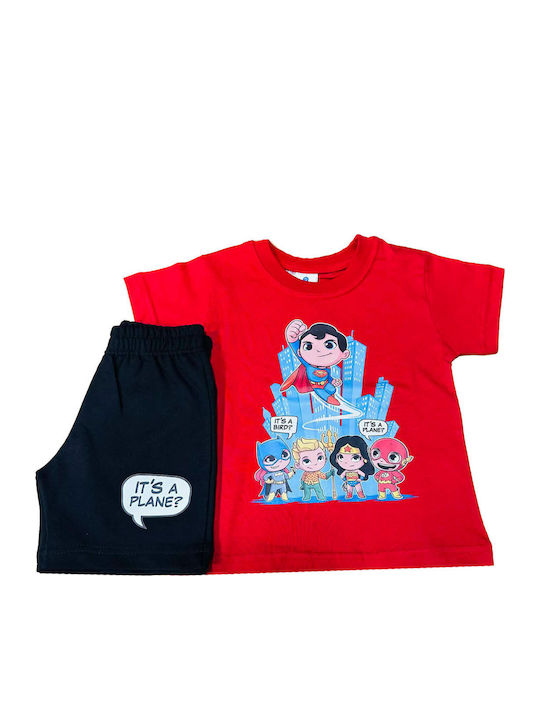 Kids Set with Shorts Summer 2 Pieces Red
