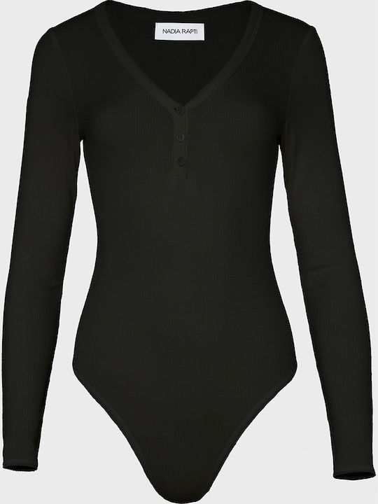 Anasa Damen-Bodysuit Schwarz