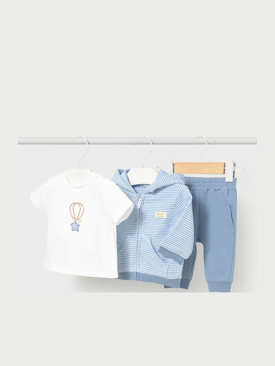 Mayoral Kids Sweatpants Set Light Blue 3 Pieces