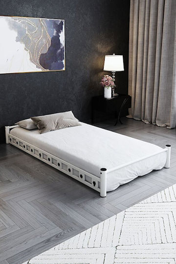 SteweHome Möbelbeschläge Monos Schiebetür Hilfsbett Weiß Metallisch (90×190 cm)