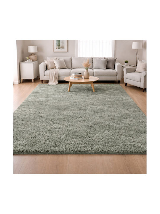Wohnzimmer Teppich Rechteckig Zottelig Grüne 160x230cm