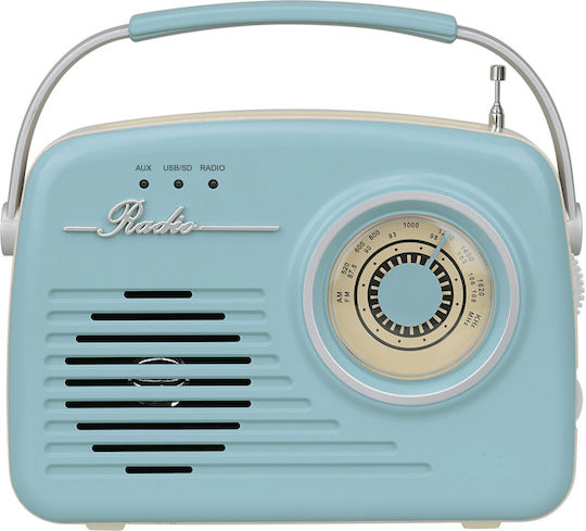 Setty P350 Retro Φορητό Ραδιόφωνο Μπαταρίας με Bluetooth και USB Μπλε