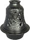 Tabletop Metallic Vigil Oil Lamp Zamá Olive Oil Bell Christ Panagia Black Color Size 12.5x10.5 cm