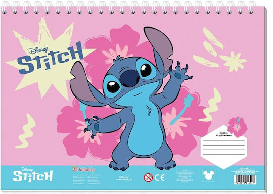 Zeichenblöcke Spirale Aufkleber & Schablonen A4 Lilo & Stitch 40 Stück Disney