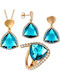 Verorama Set with Necklace Earrings & Ring from Gold Plated Silver with Stones