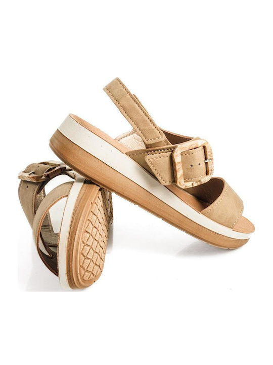 Inblu Γυναικεία Ανατομικά Σανδάλια Flatforms Μπεζ