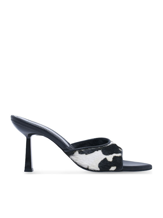 Leather Mules with High Heel