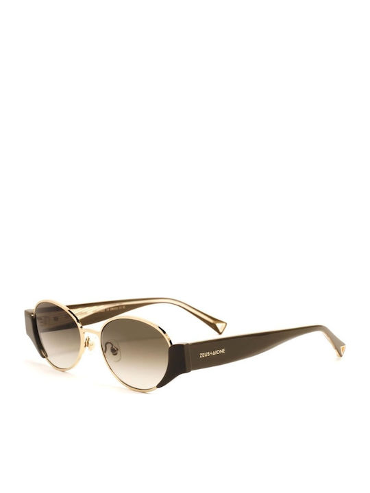 Zeus & Dione Crete Unisex Γυαλιά Ηλίου με Χρυσό Μεταλλικό Σκελετό και Χρυσό Φακό CRETE C3