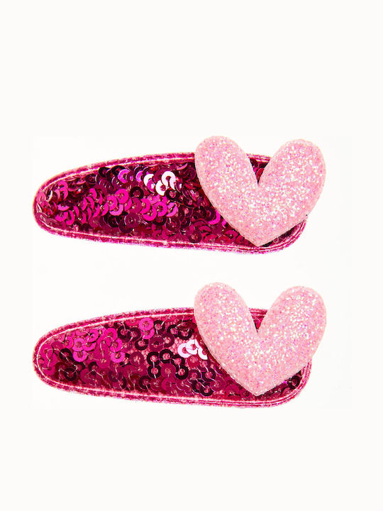 Alouette Glitter Kinder Haarspangen mit Haarspange Herz 2 Stück