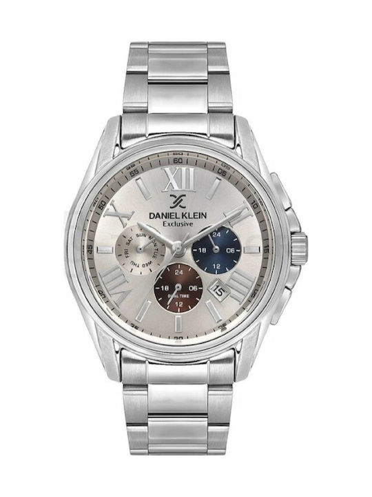 Daniel Klein Herrenuhr mit Batterie und Metall-Armband