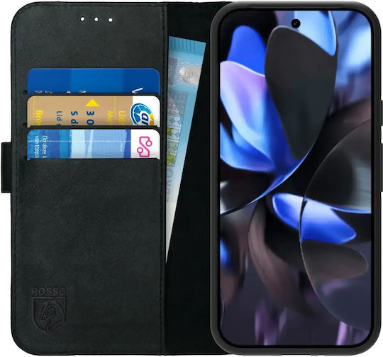 Rosso Deluxe Brieftasche Leder Schwarz (Google Pixel 10a)