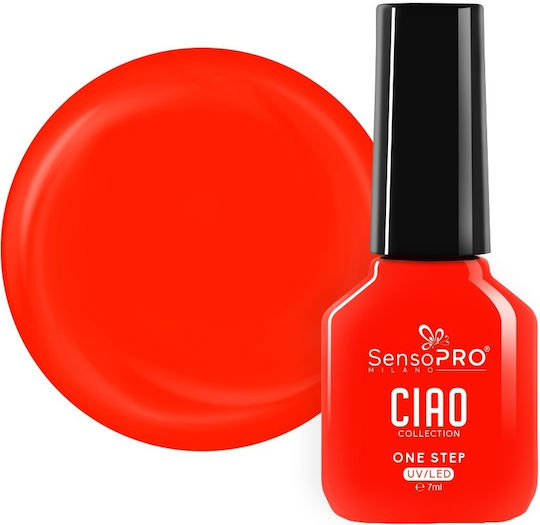 One Step Semi-permanent Nail Polish Sensopro Milano Ciao Collection Neon Nectarine 7ml