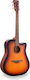 Soundsation Semi-Acoustic Guitar Cutaway Sunburst Spruce Walnut