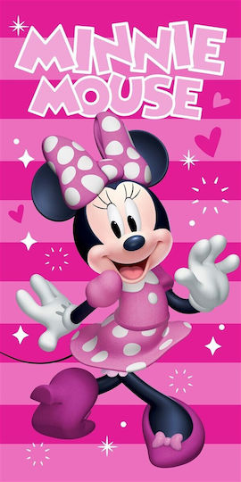 Quick Dry Beach Towel Disney Home Minnie 181 70x140 Fuchsia Pink 100% Microfiber