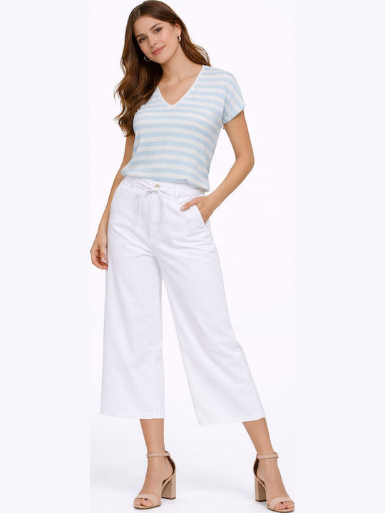 Only Women's Striped Light Blue T-shirt