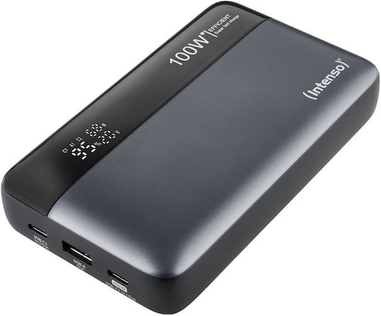 Intenso HE20000 Power Bank 20000mAh 100W with USB-A Port and 2 USB-C Power Delivery Ports Gray