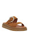 Damen Leder Flatforms Tabac Braun