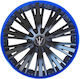 Set Car Hubcaps 15" 4 Pieces Blue