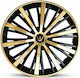 Set Car Hubcaps 15" 4 Pieces Gold