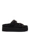 Damen Flache Sandalen Schwarz M6380