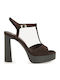 Suede Damen Sandalen Braun