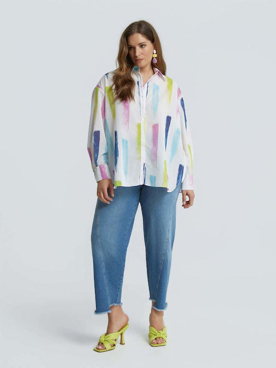 Mat Fashion Long Sleeve Women's Shirt Ecru
