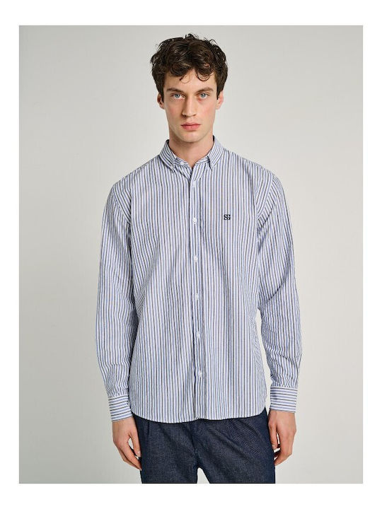 Staff Long Sleeve Shirt in Regular Fit Striped ...