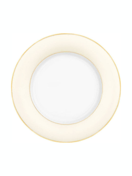 Ionia J' Adore Servierplatte für Wüste aus Porzellan Weiß mit Durchmesser 22cm 6 Stück