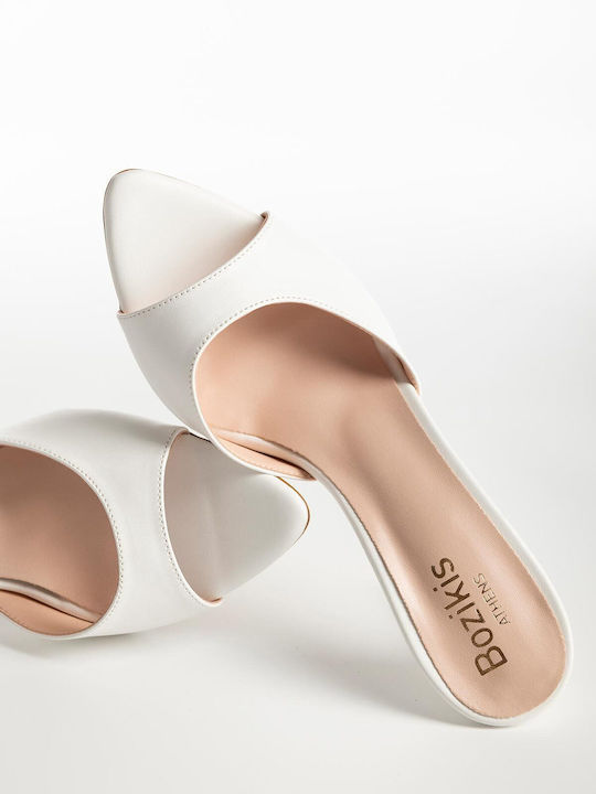 Bozikis Mules With Thin High Heel In White Colo...