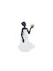 Woman Bird Gold Polyresin White Black 15x13x19.5cm