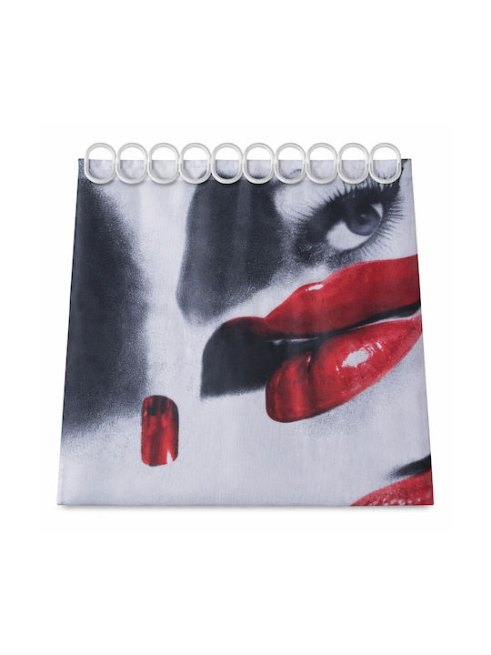 Fabric Shower Curtain 180x180cm Red Lips