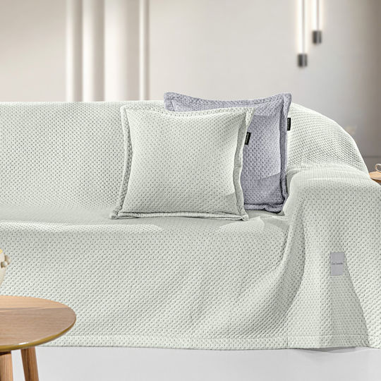 Guy Laroche Cooling Ριχτάρι Τριθέσιου Καναπέ Βελουτέ 170x300εκ. Verde