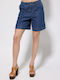 Damen Bermudas Jean Blau